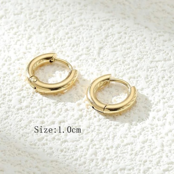 NWT Dainty Gold Hoops - Picture 3 of 3